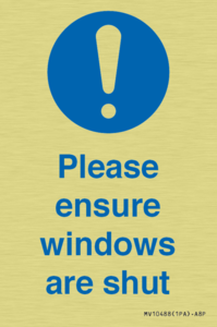 Please ensure windows are shut